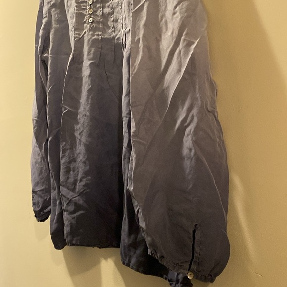 J. Jill women’s Blue Casual Shirt - 100% silk - large - peasant blouse style - Picture 6 of 7